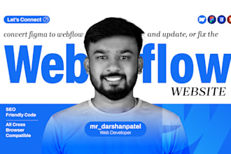 develop webflow website or convert figma to webflow expert or landing page