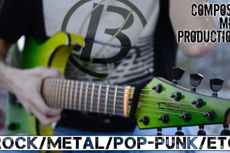 compose and produce rock metal music song