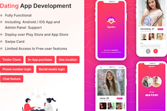 develop your dating chat app for IOS android like tinder flutter app development