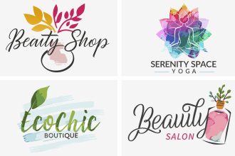 do unique feminine watercolor boho logo maker with signature touch