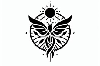 do minimalist black and white custom tattoo design