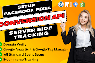setup or fix facebook pixel conversion API, ga4 ecommerce tracking by GTM