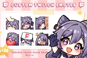 create cute custom chibi emotes for twitch or discord