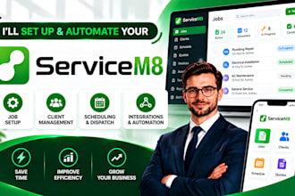 do servicem8 account setup, templates, forms, invoices, and api integration