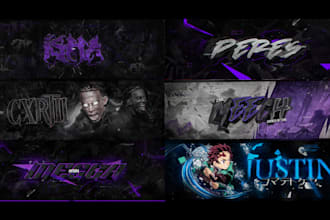 design an amazing youtube, twitter or twitch banner in a day