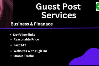 publish business, finance guest posts on high da sites