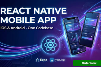 develop custom mobile app in react native for ios and android