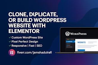 clone duplicate or build wordpress website with elementor builder