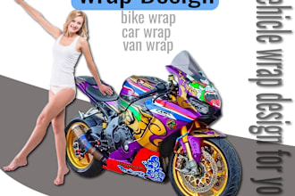 create design motorcycle streetbike wrap design for you