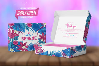do nice mailer box packaging design, shipping, and subscription boxes 3d mockup