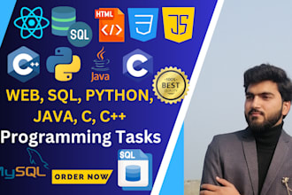 do your urgent code, projects in python, java, c, cpp, sql tasks