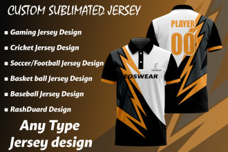 design sublimation esports and gaming jersey or merchandise
