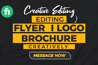 creatively edit flyer, brochure, logo, or any graphics design