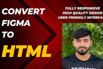 convert figma to fully responsive html CSS and javascript using react js