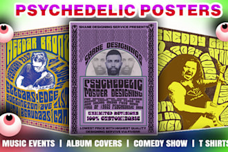 design vintage psychedelic concert poster