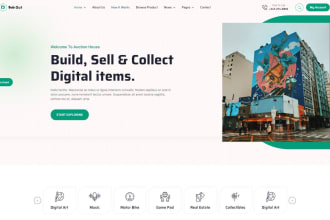 design auction multi vendor bidding real estate music church non profit website