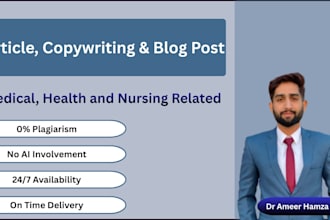 write medical, pharmacy, pharmacology, and  nursing content with references
