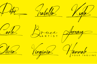 design signature, handwritten, scripted logo