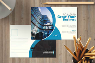 create a awesome real estate and business post card