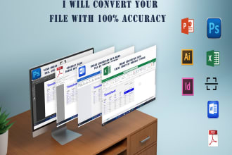 convert the files into other formats, word, excel, scan image and more