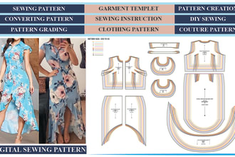 make custom digital PDF sewing patterns for clothing and grading