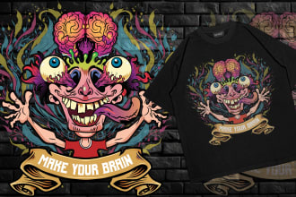 do custom t shirt design with cartoon style