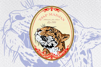 create custom vintage handdrawn animal logo