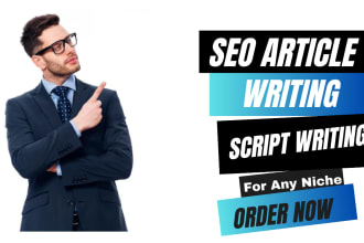 do friendly SEO article writing, and script writing