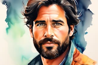draw your portrait in a watercolor