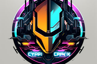 make a cool typography logo cyberpunk or mecha futuristic