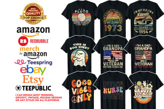 create high quality merch by amazon redbubble etsy tshirt designs