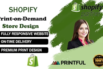 setup shopify etsy print on demand  website using printful