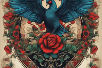 illustration in traditional tattoo or vintage t shirt design