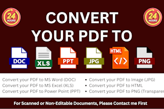 convert PDF to ms word or other editable files