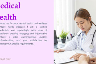 write medical articles and health blogs as a doctor