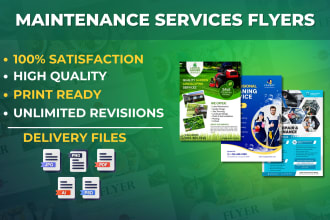 design pressure washing, cleaning, handyman, gardening, roofing services flyers