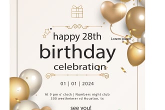 design birthday card, wedding card, event card