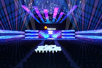 do 3d for corporate events, concerts, trade booth design