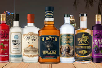 design label logo for vodka,gin, wine, tequila, whiskey,mead,rum,spirits, liquor