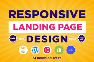do landing page design using wix webflow wordpress shopify website design