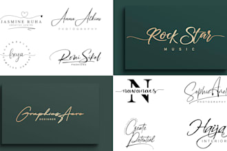 design signature cursive beauty logo and visual identity