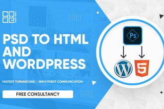 convert PSD to HTML, PSD to wordpress, PSD website design