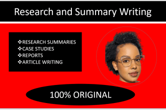 do essays, case study analysis, research and summary writing