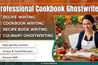 ghostwrite your cookbook, recipe book, recipe blog and ebook