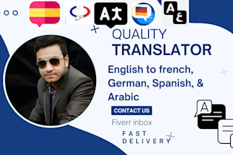 translations from english into arabic,german,french, spanish