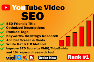 do your youtube video SEO with vidiq and tubebuddy, top ranking