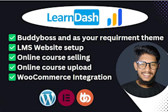 design online course related  website using learndash lms