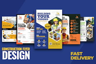 design a professional construction business promotional flyer