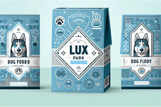 design premium packaging and labels for dog, cat, and pet food