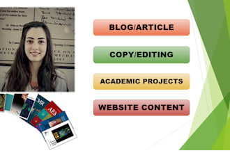 edit and proofread research articles and blog posts